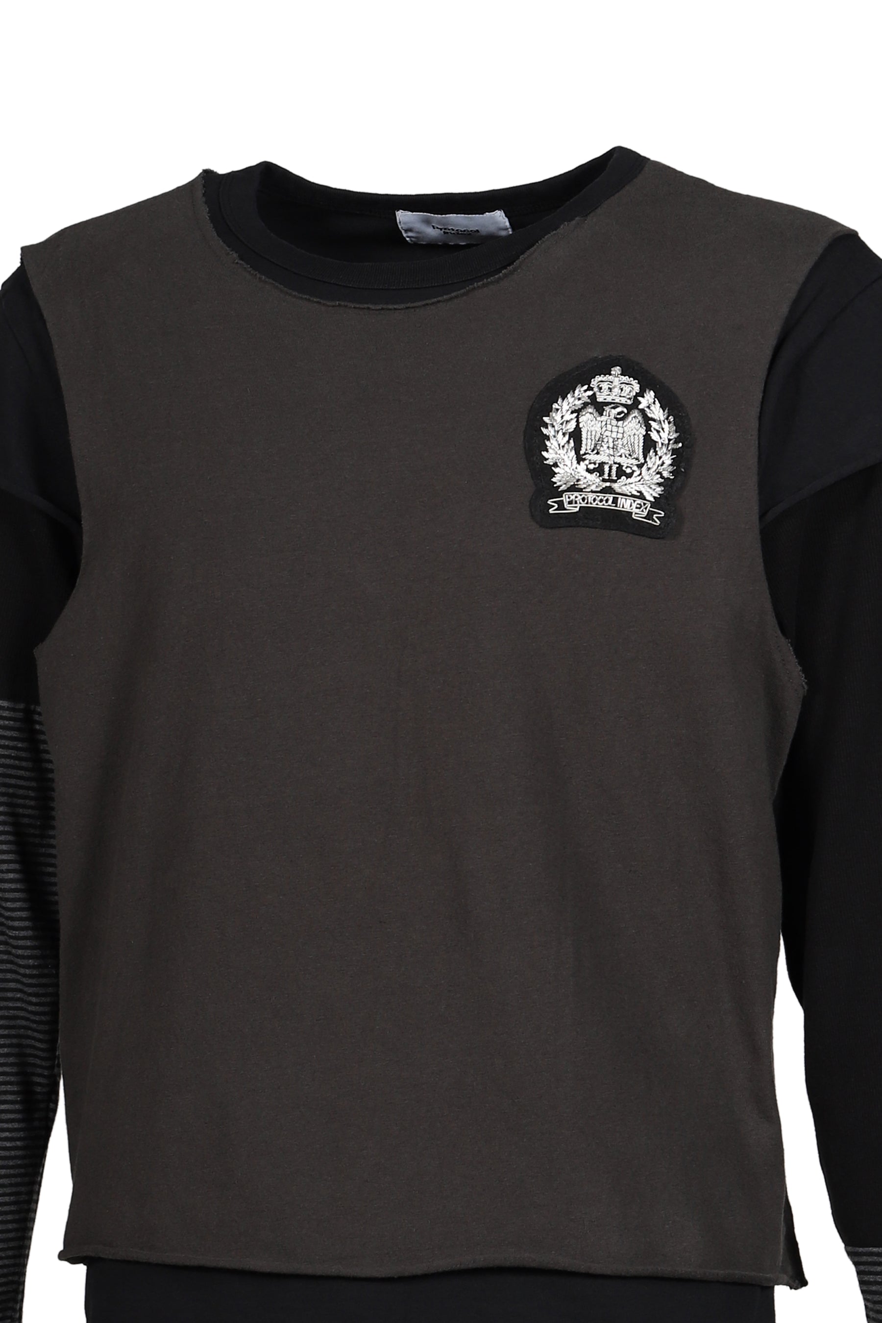 LAYERED PATCH LONG SLEEVE / BLK