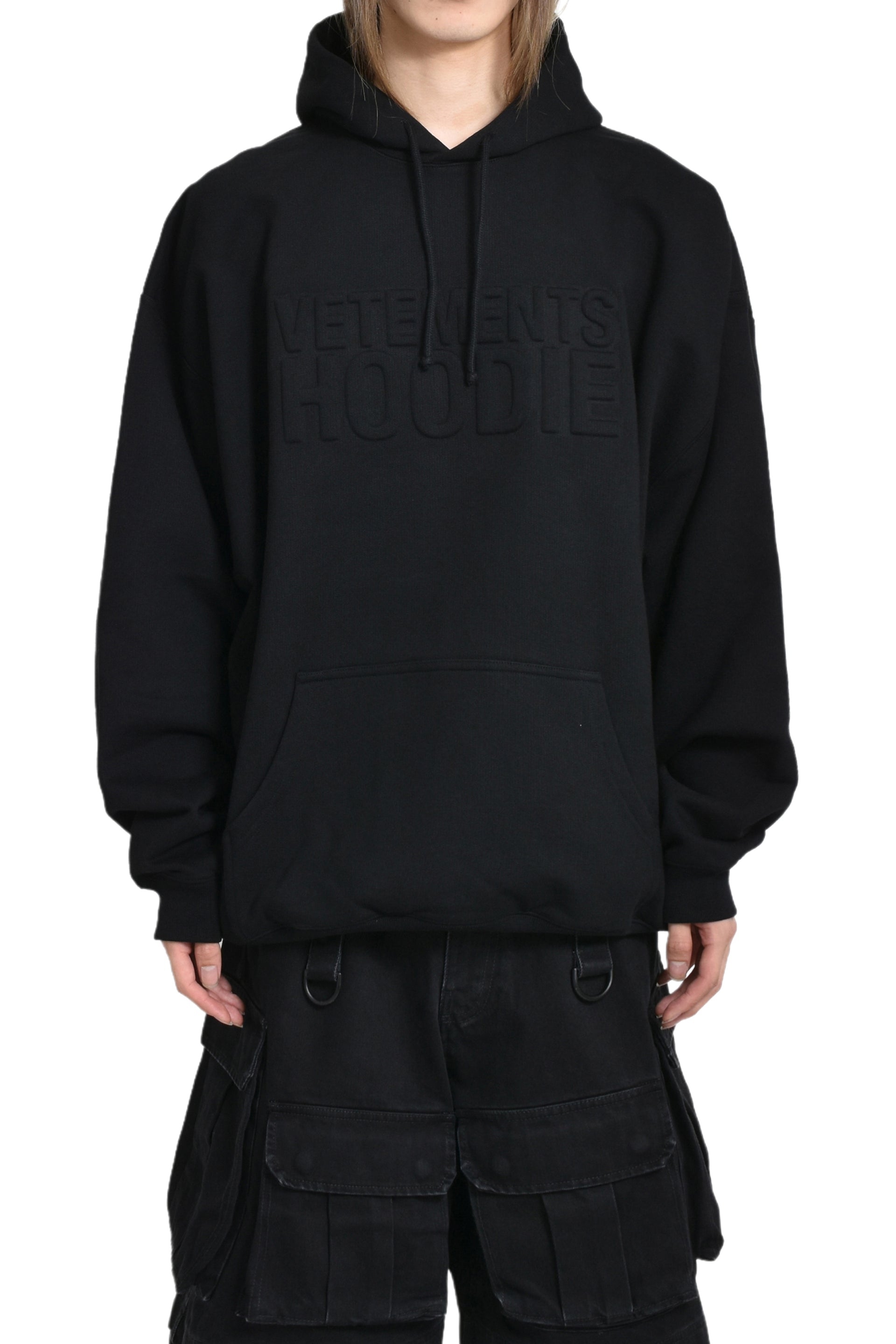 VETEMENTS ILLUSION LOGO HOODIE / BLK