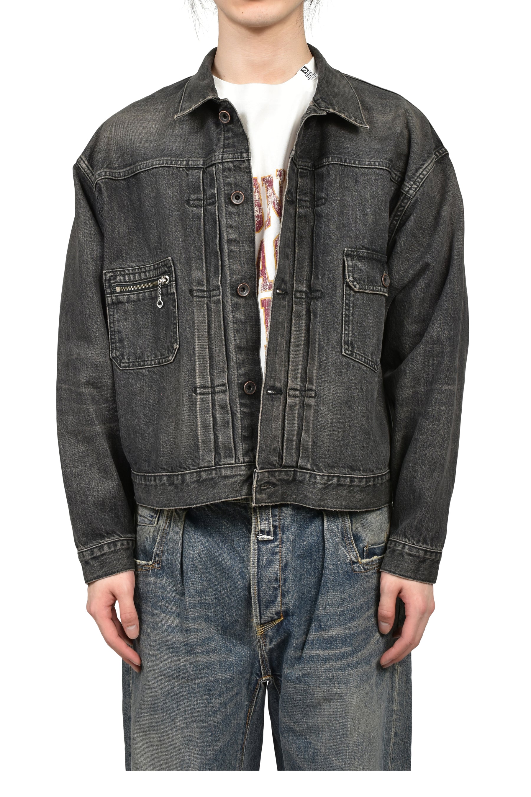 2PKT VINATGE DENIM JACKET / BLK