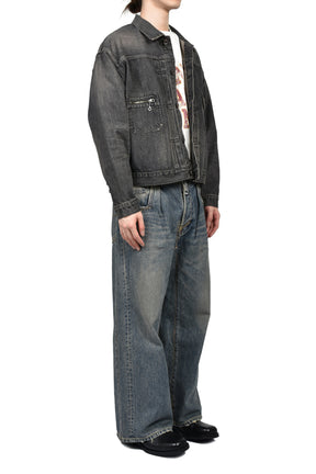 2PKT VINATGE DENIM JACKET / BLK