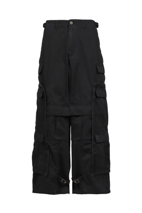 MERGED CARGO PANTS / BLK