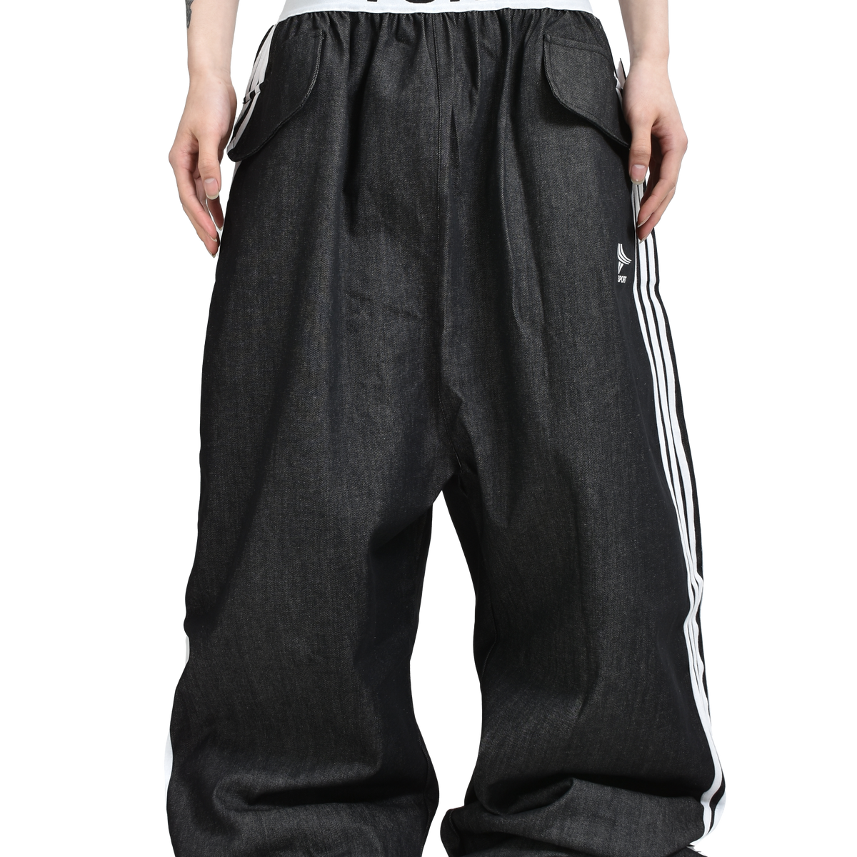 YORI SPORT ヨリスポーツ SS25 5 STRIPE ELASTIC DENIM / BLK - NUBIAN