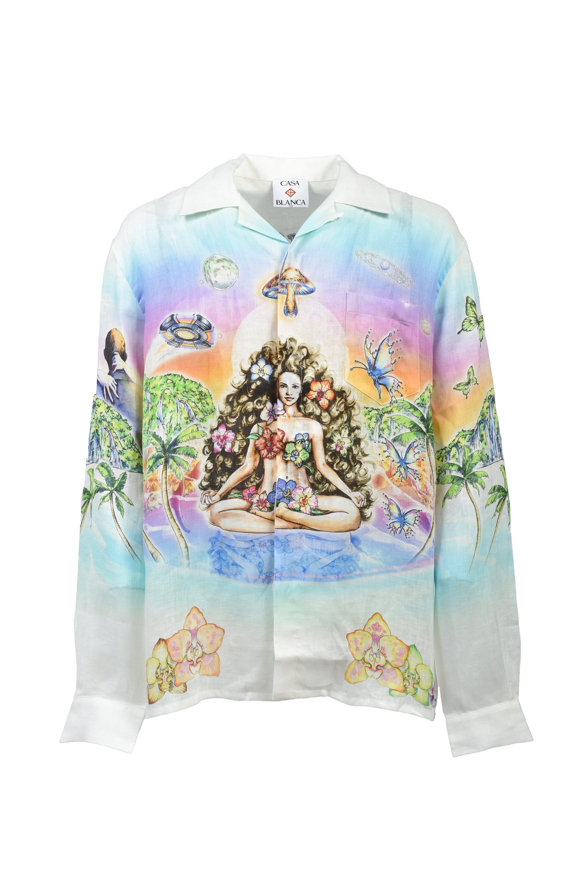 INNOCENCE CUBAN COLLAR LS SHIRT / WHT