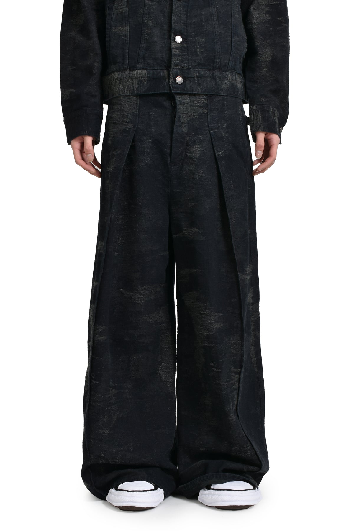 DENIM WIDE SLACKS / D.NVY