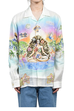 INNOCENCE CUBAN COLLAR LS SHIRT / WHT