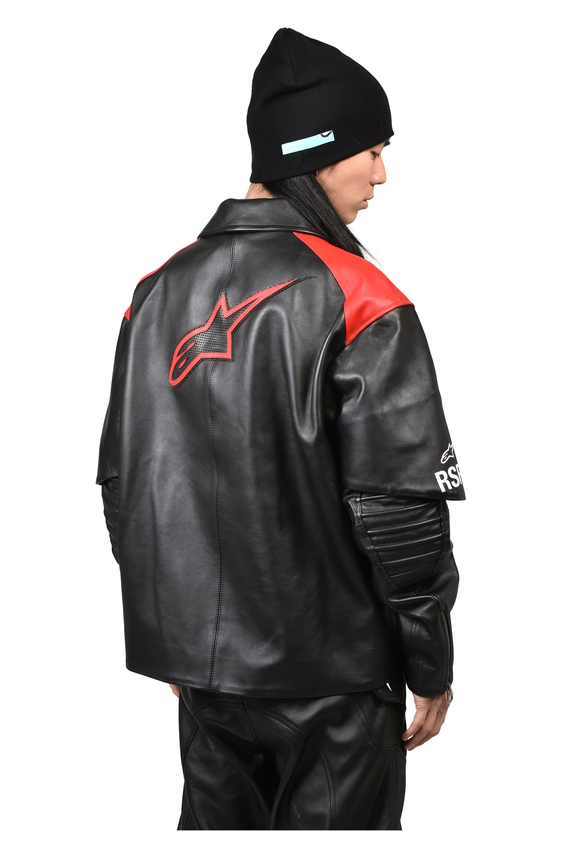 HAGAZE LEATHER JACKET / BLKRED