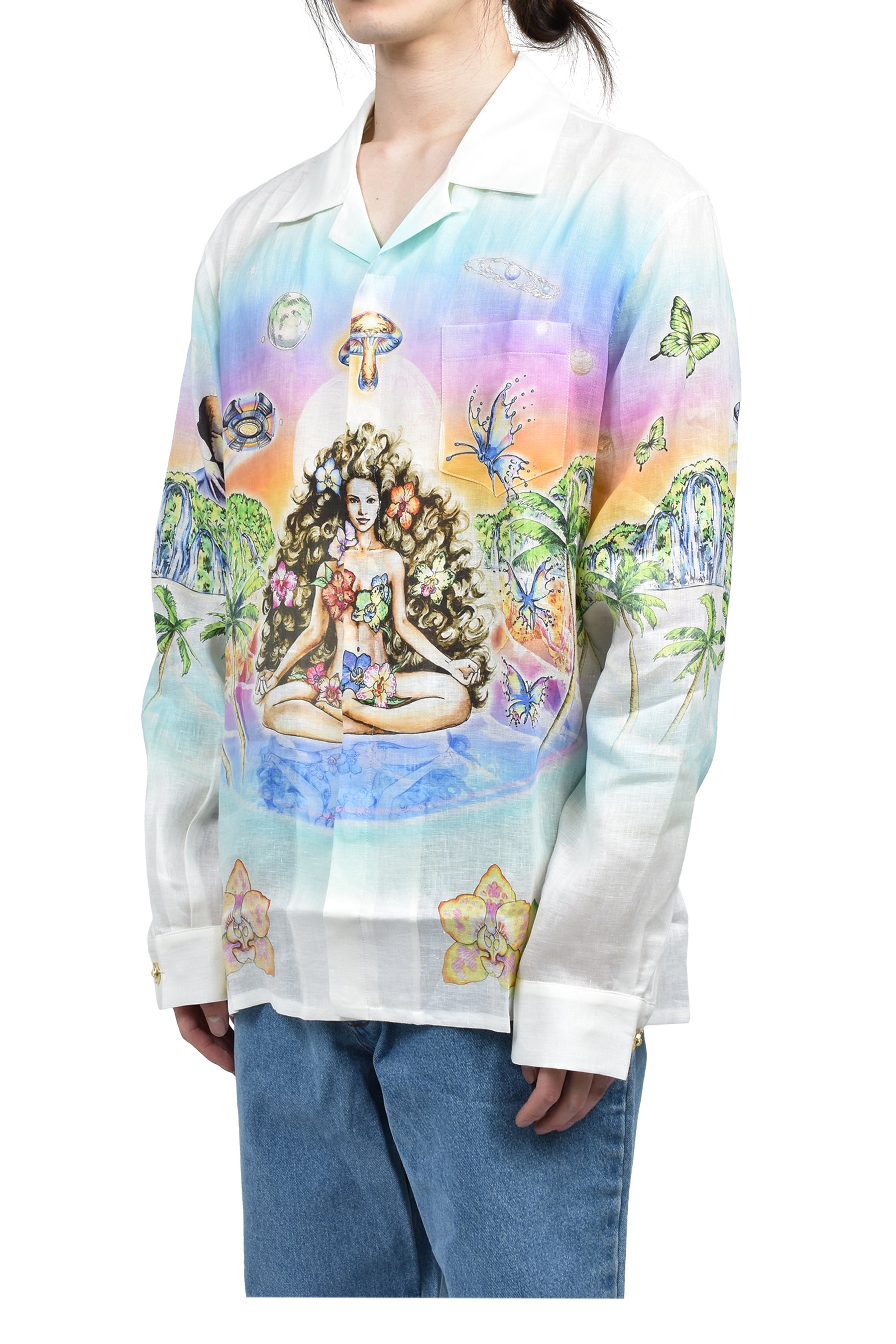 INNOCENCE CUBAN COLLAR LS SHIRT / WHT