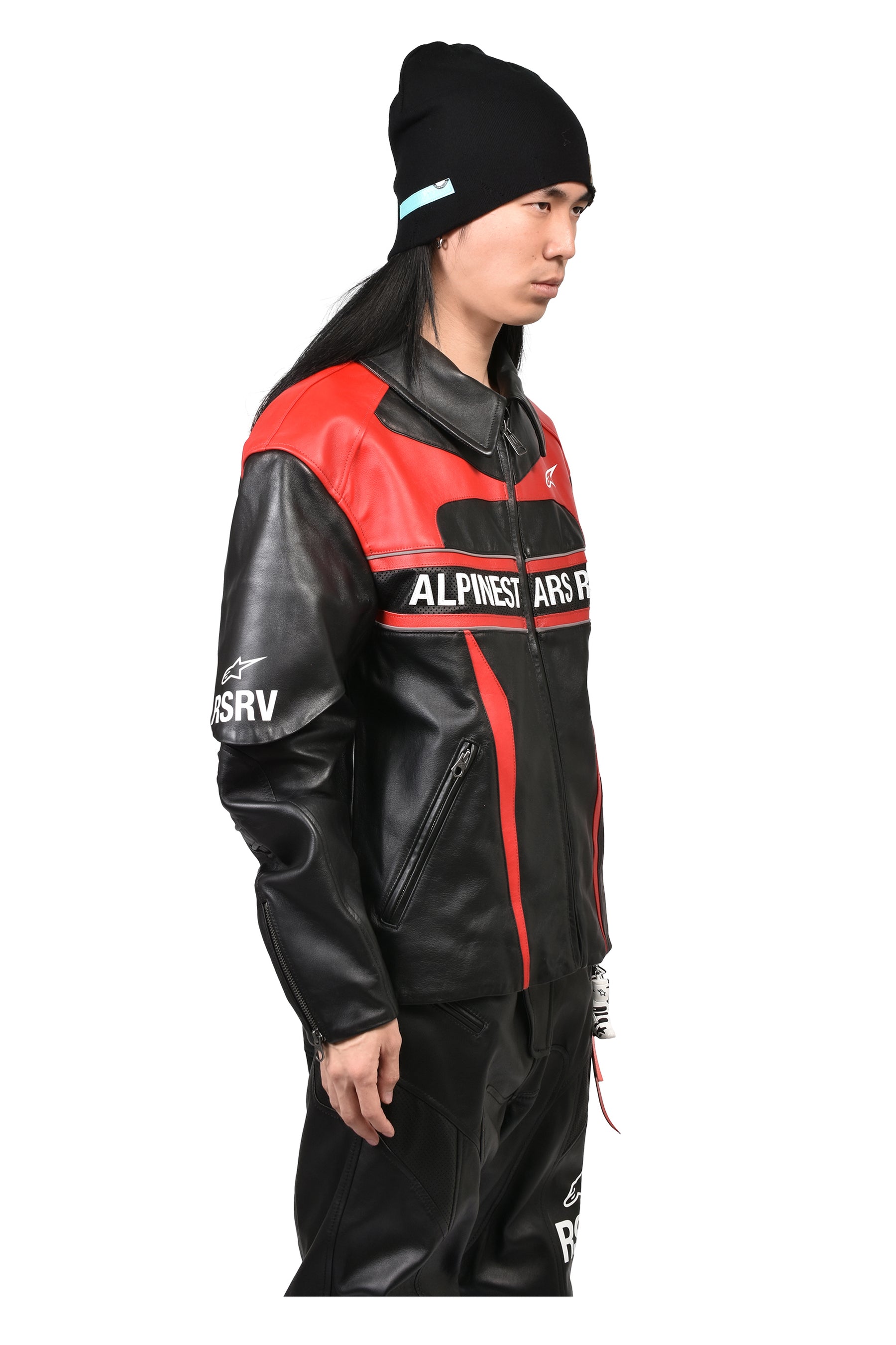 HAGAZE LEATHER JACKET / BLKRED