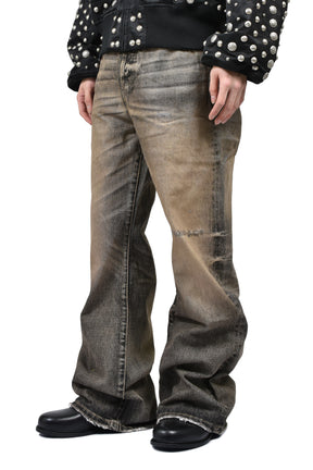 JAPANESE USED DENIM LOOSE FLARED FIT / BLK