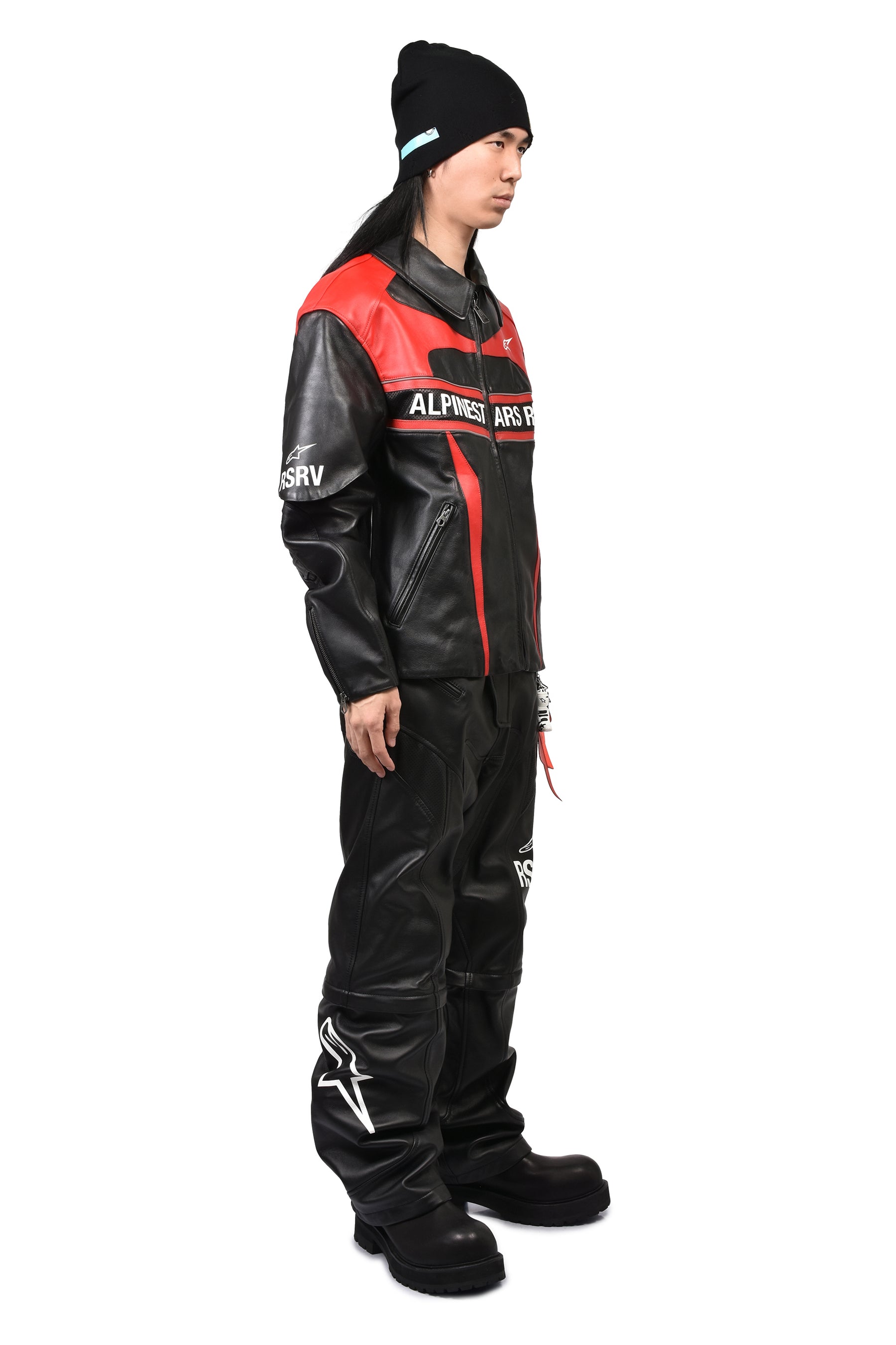 HAGAZE LEATHER JACKET / BLKRED