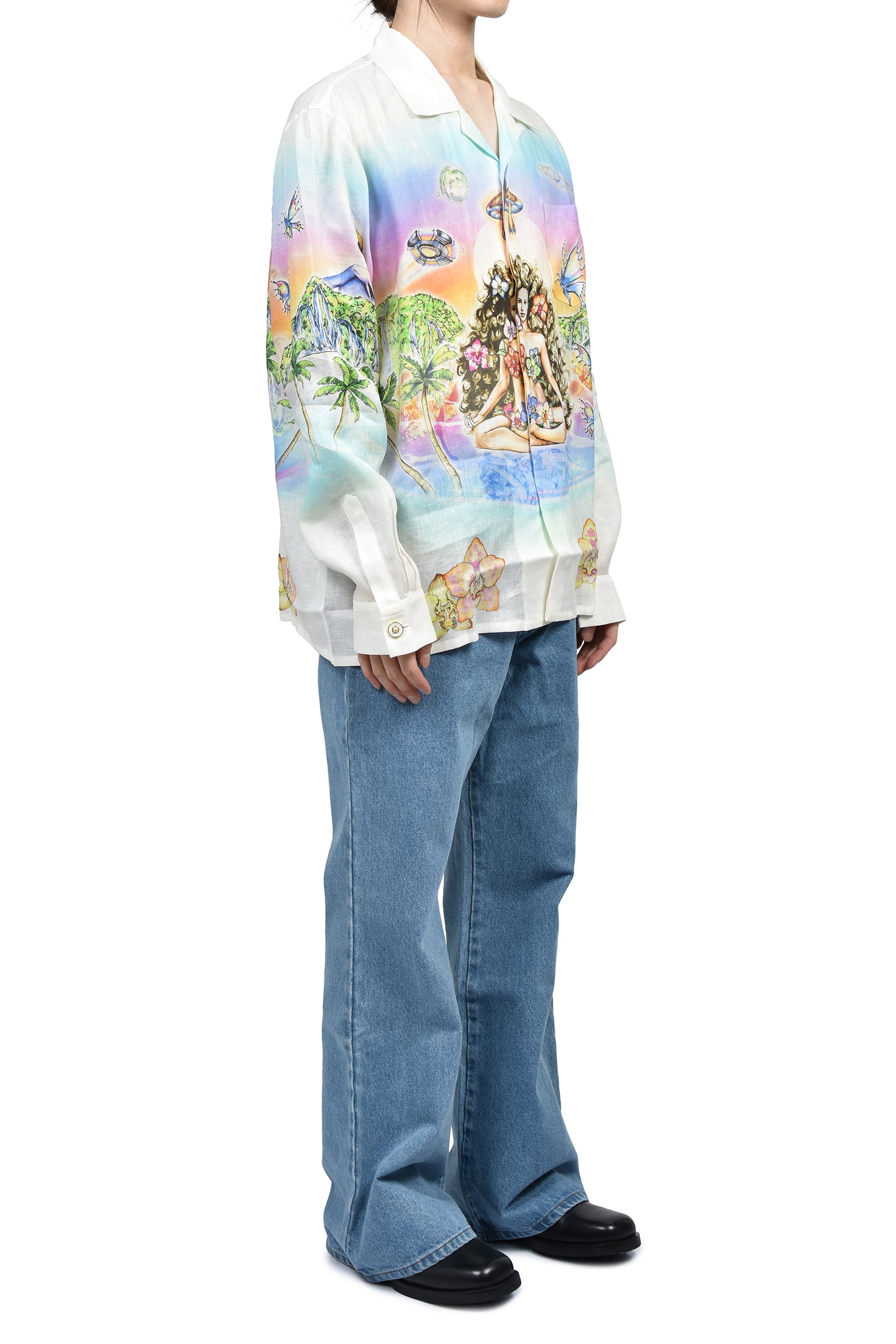 INNOCENCE CUBAN COLLAR LS SHIRT / WHT