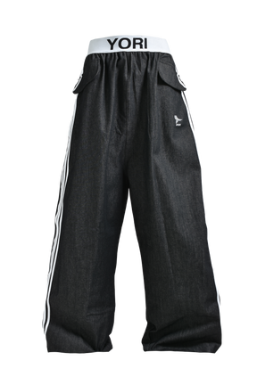 YORI SPORT ヨリスポーツ SS25 5 STRIPE ELASTIC DENIM / BLK - NUBIAN YORI SPORT ヨリスポーツ SS25 5 STRIPE ELASTIC DENIM / BLK - NUBIAN