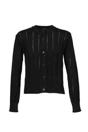 NATEL BRUSHED RIB CARDIGAN / BLK