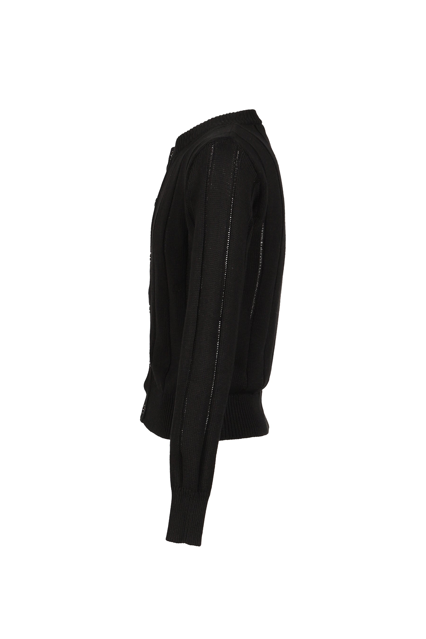 NATEL BRUSHED RIB CARDIGAN / BLK