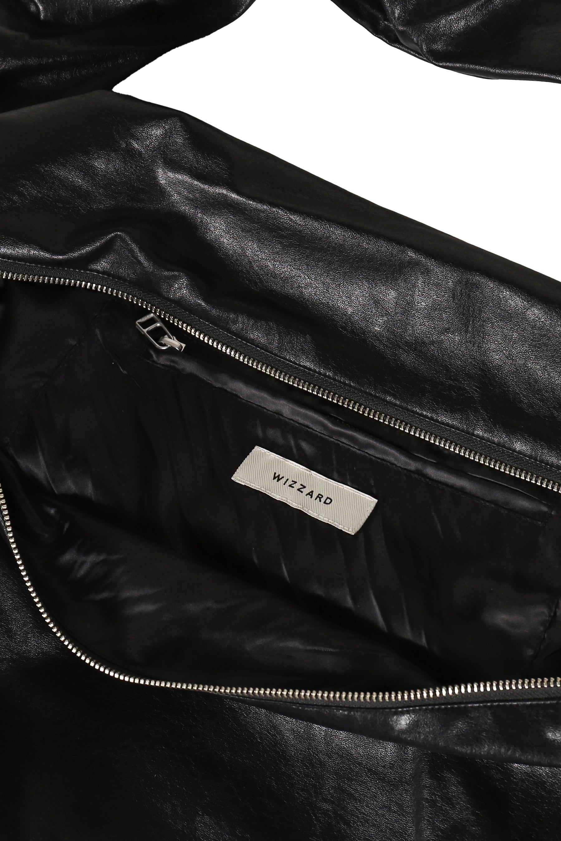 FAUX LEATHER WAVE BAG / BLACK 