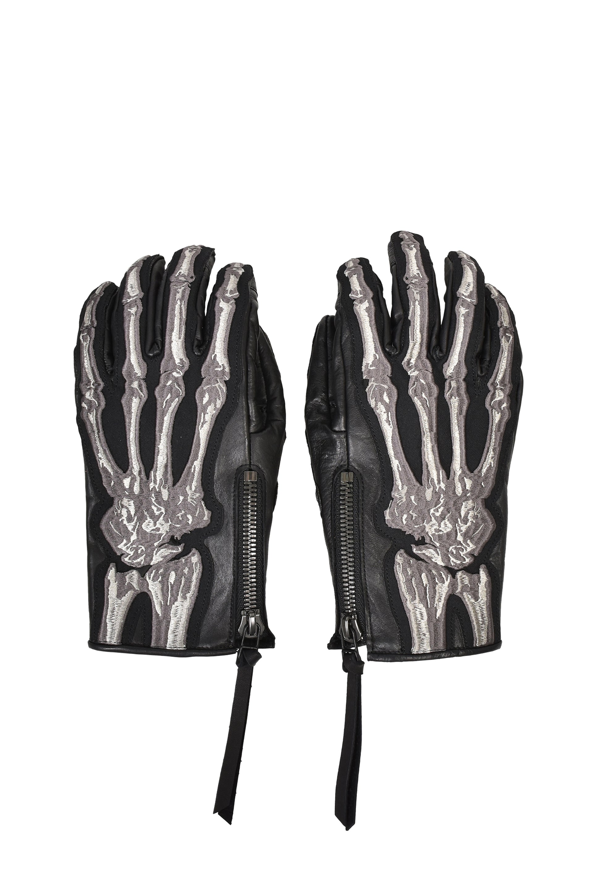 HORSE LEATHER BONE GLOVE / BLK
