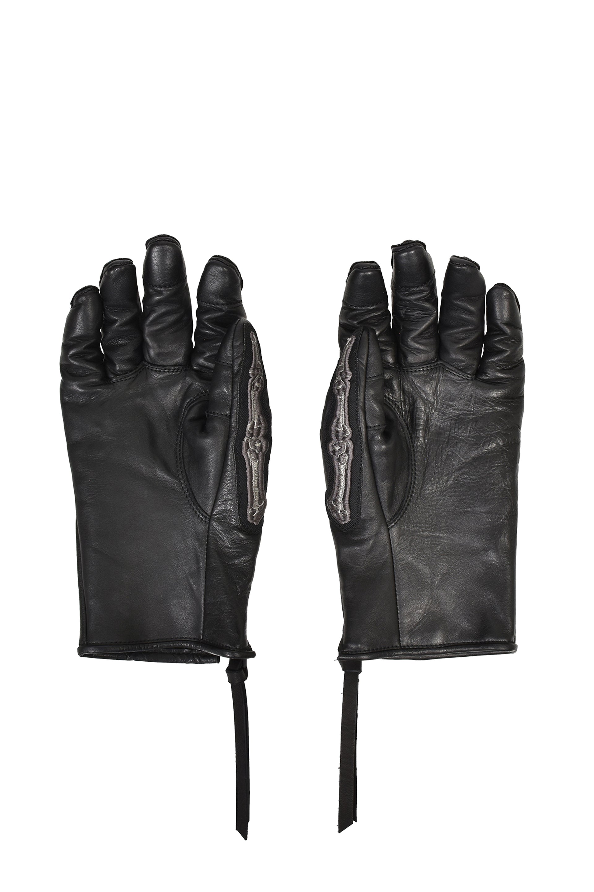 HORSE LEATHER BONE GLOVE / BLK