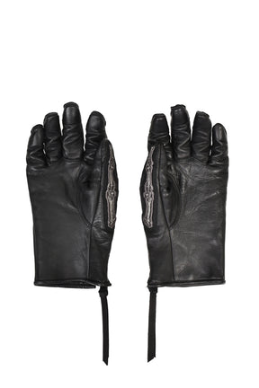 HORSE LEATHER BONE GLOVE / BLK