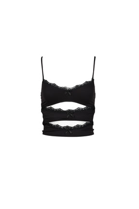 TRIPLE LAYERED BRA IN BLACK GREY & CREAM / BLK