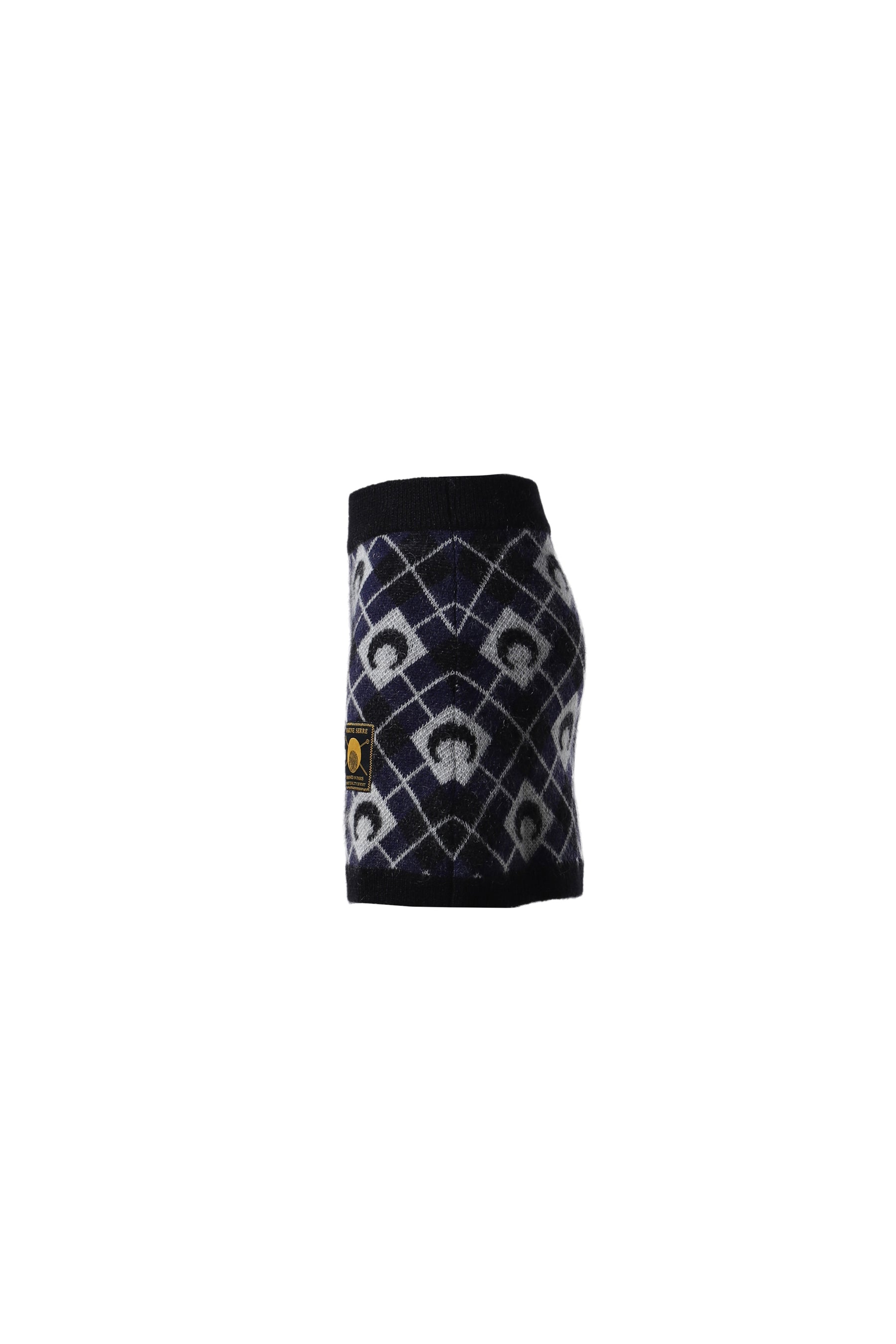 MOON ARGYLE KNIT MINI SKIRT / BLK