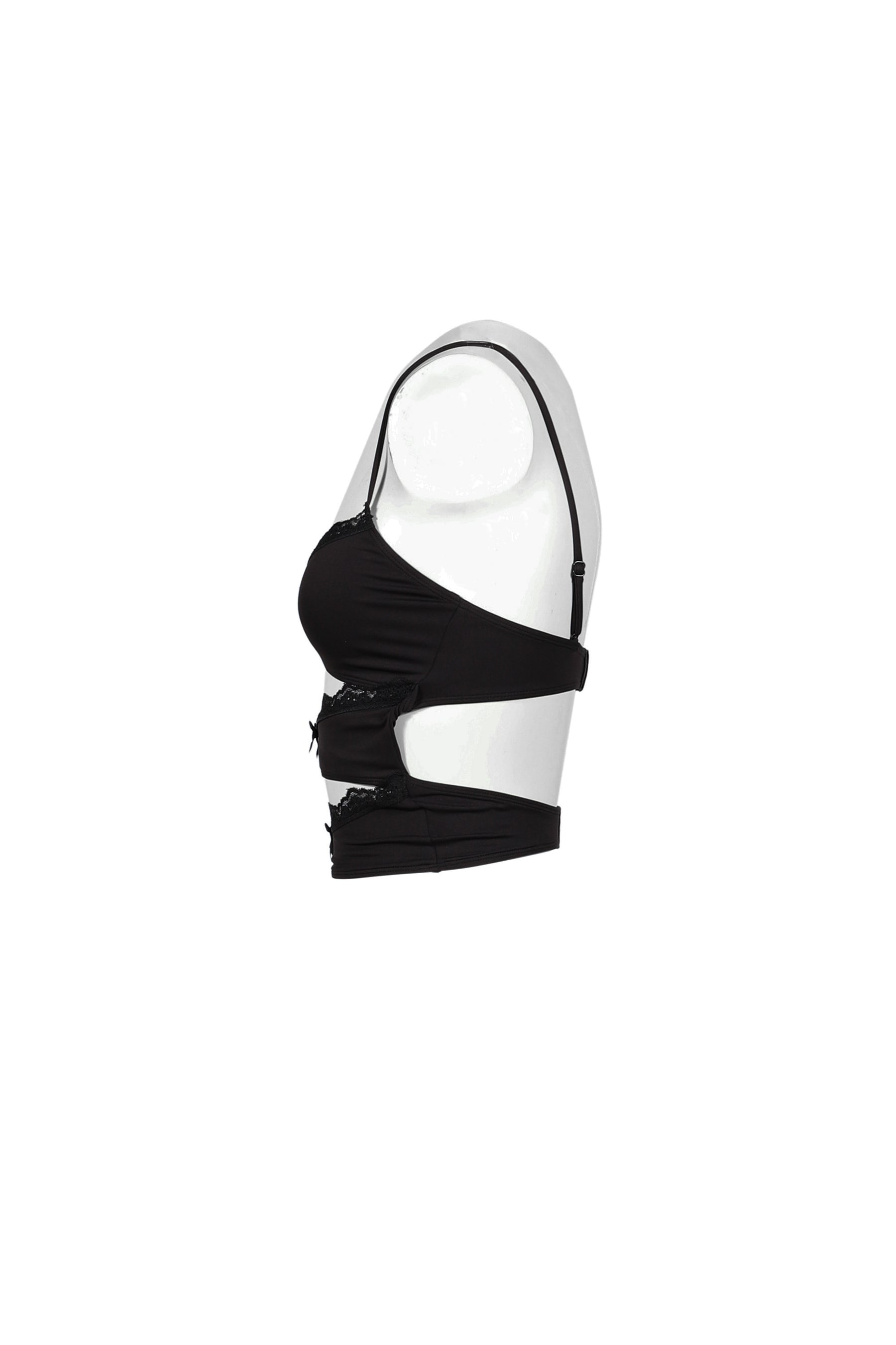 TRIPLE LAYERED BRA IN BLACK GREY & CREAM / BLK
