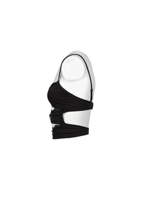 TRIPLE LAYERED BRA IN BLACK GREY & CREAM / BLK