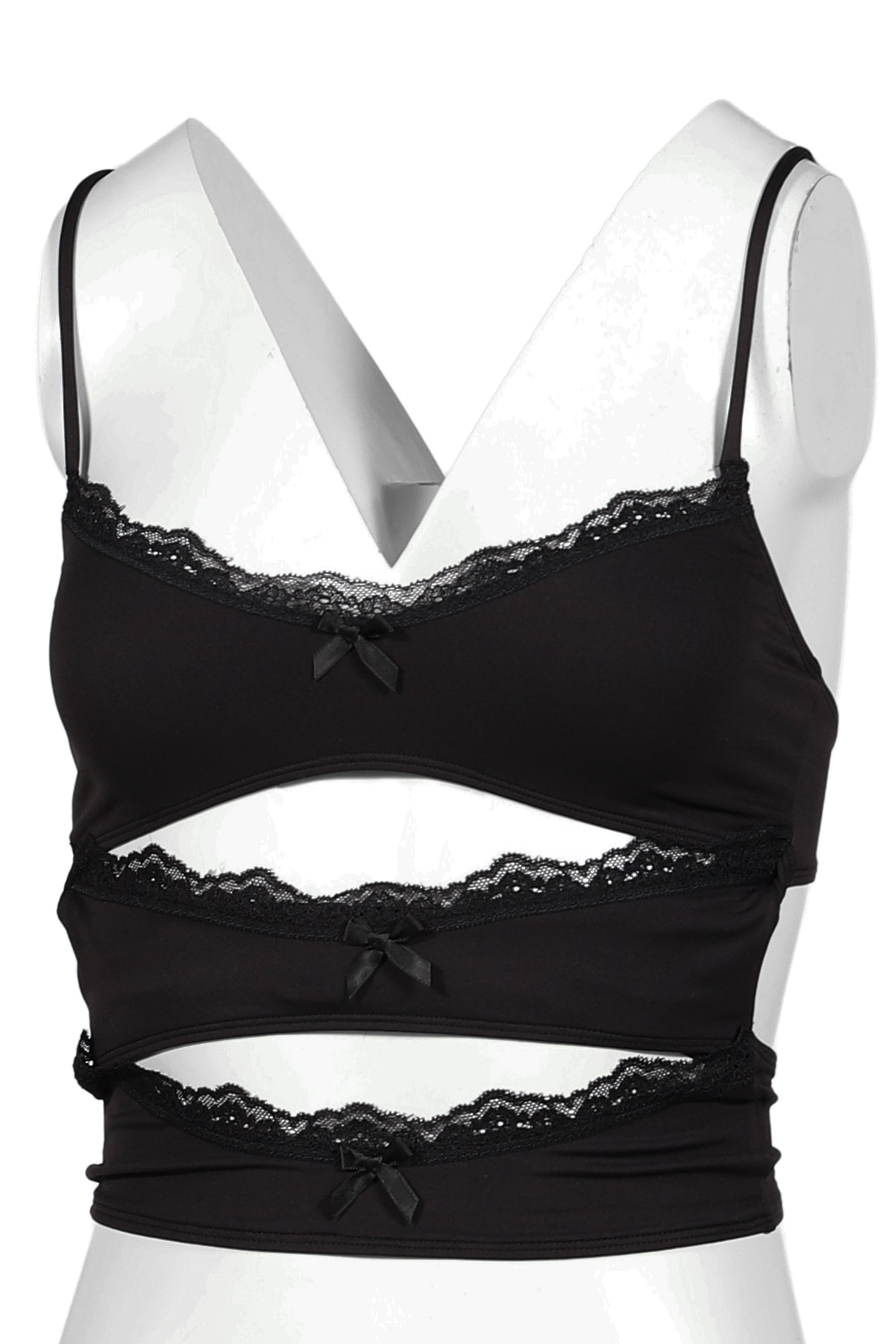 TRIPLE LAYERED BRA IN BLACK GREY & CREAM / BLK