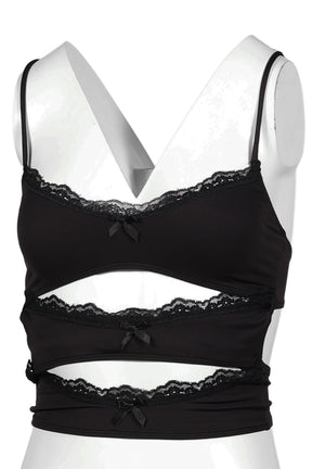 TRIPLE LAYERED BRA IN BLACK GREY & CREAM / BLK
