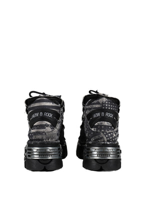 DISTRESSED FLAG TOWER BOOT / GRY