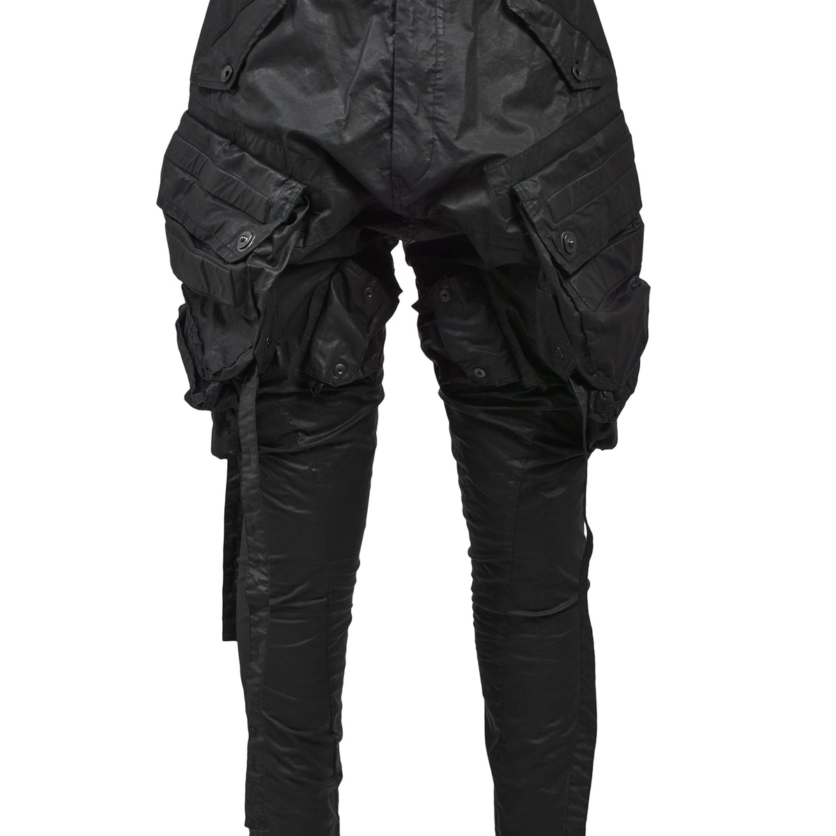 JULIUS ユリウス SS26 COATED CLOTH GASMASK CARGO / BLK - NUBIAN