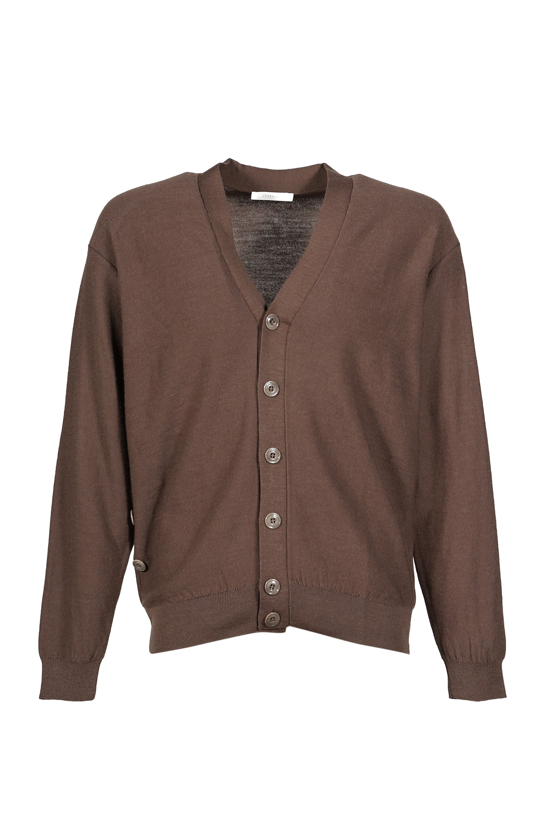 RELAXED TWISTED CARDIGAN / SHITAKE