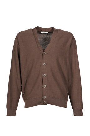 RELAXED TWISTED CARDIGAN / SHITAKE