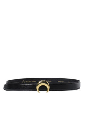 RECYCLED LEATHER BUCKLE BELT / BK99 BLK