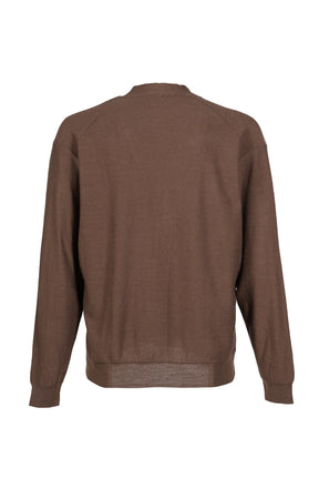 RELAXED TWISTED CARDIGAN / SHITAKE