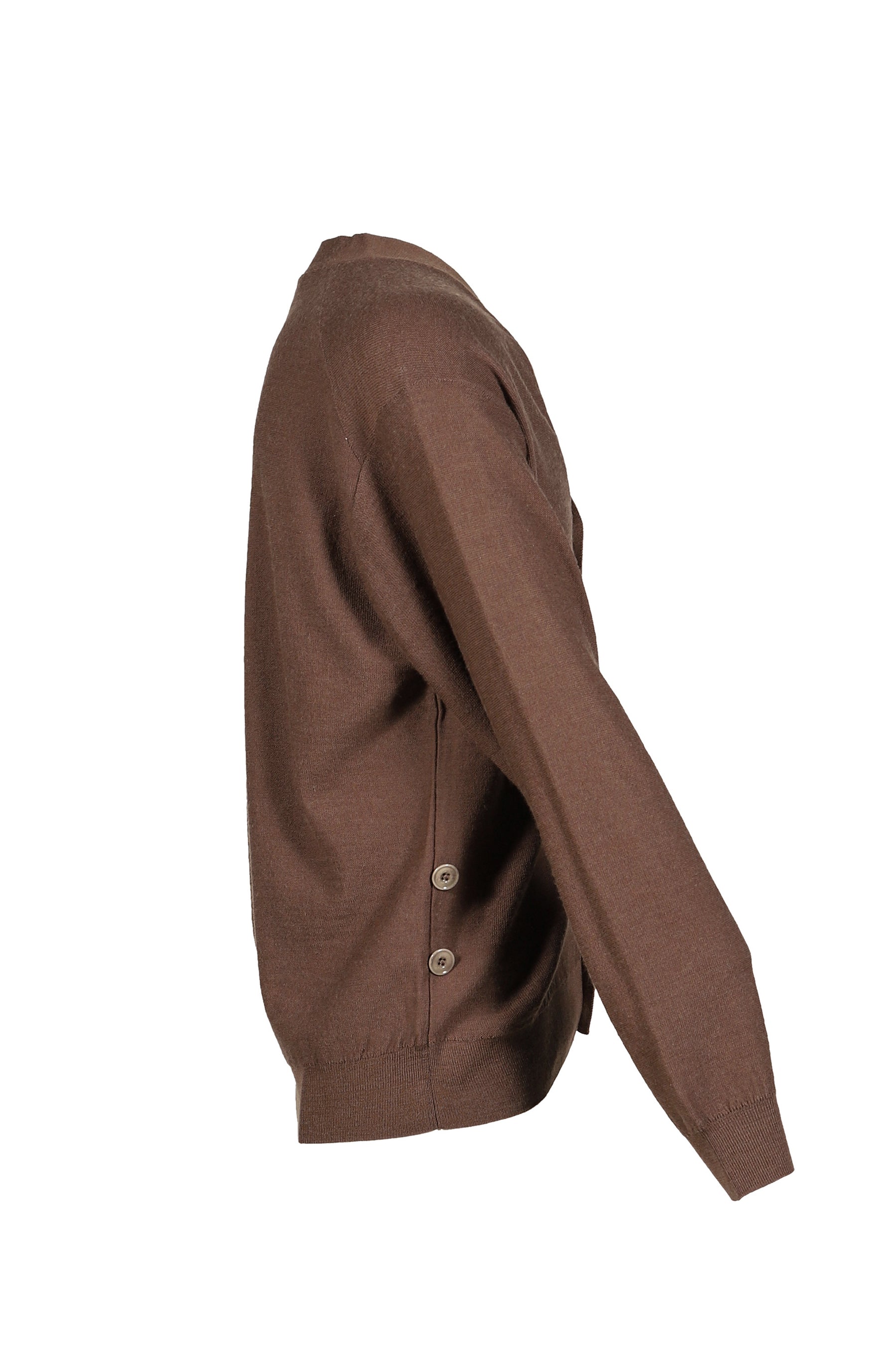 RELAXED TWISTED CARDIGAN / SHITAKE