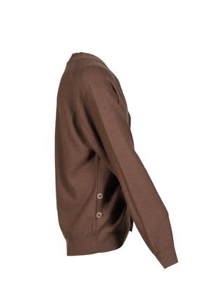 RELAXED TWISTED CARDIGAN / SHITAKE