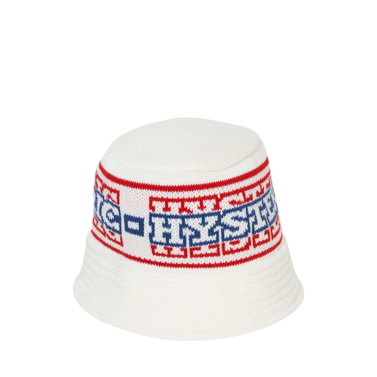 HYSTERIC GLAMOUR FW23 STRIPE LOGO KNIT BUCKET HAT / OFF WHT -NUBIAN