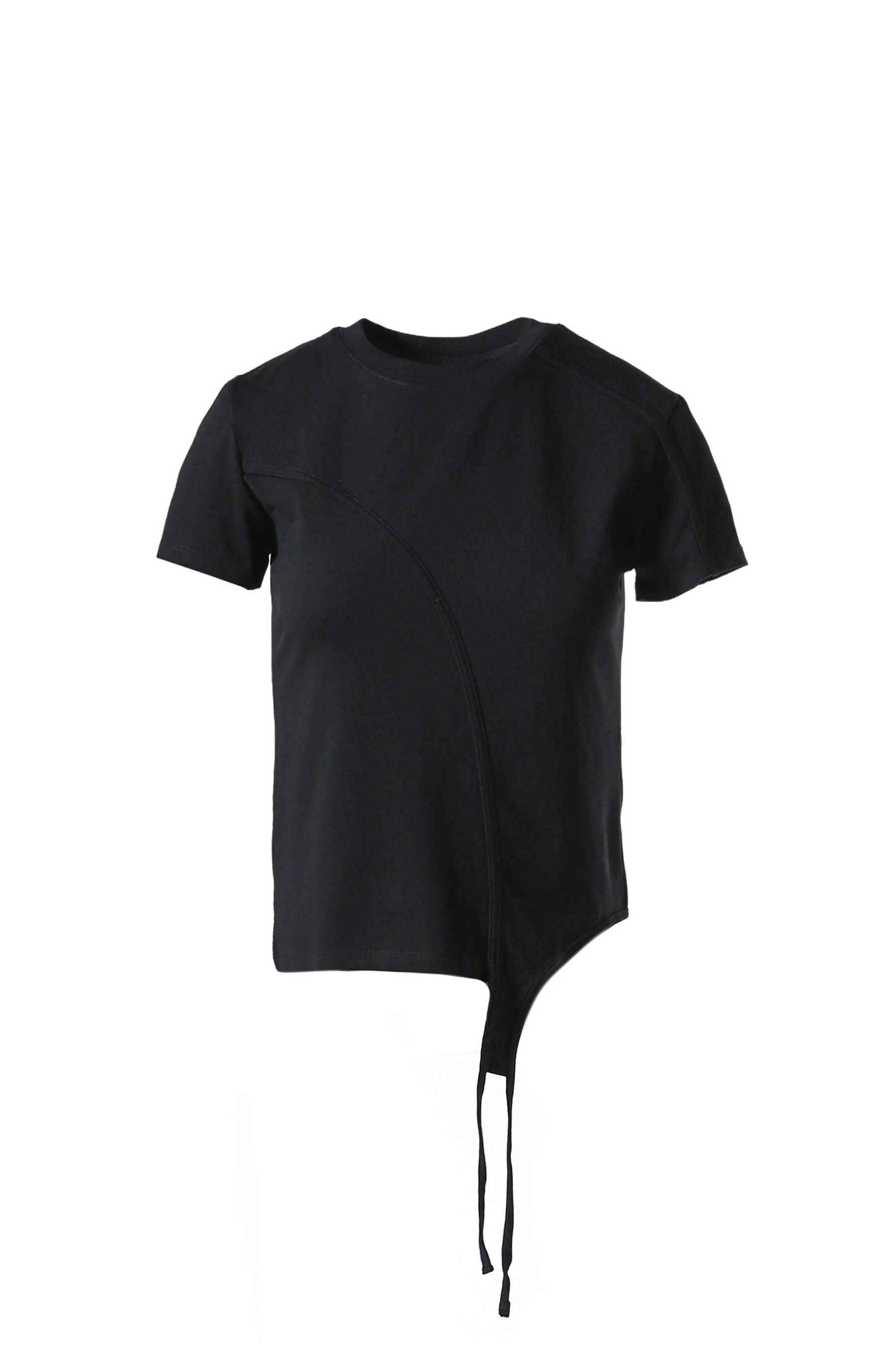 ASYMMETRIC LINE T-SHIRT / BLK