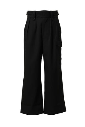 HEAVY WOOL GABARDINE GURKHA CARGO PANTS .10 / BLK