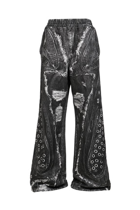 PRINT SWEAT PANTS / BLK