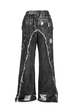 PRINT SWEAT PANTS / BLK