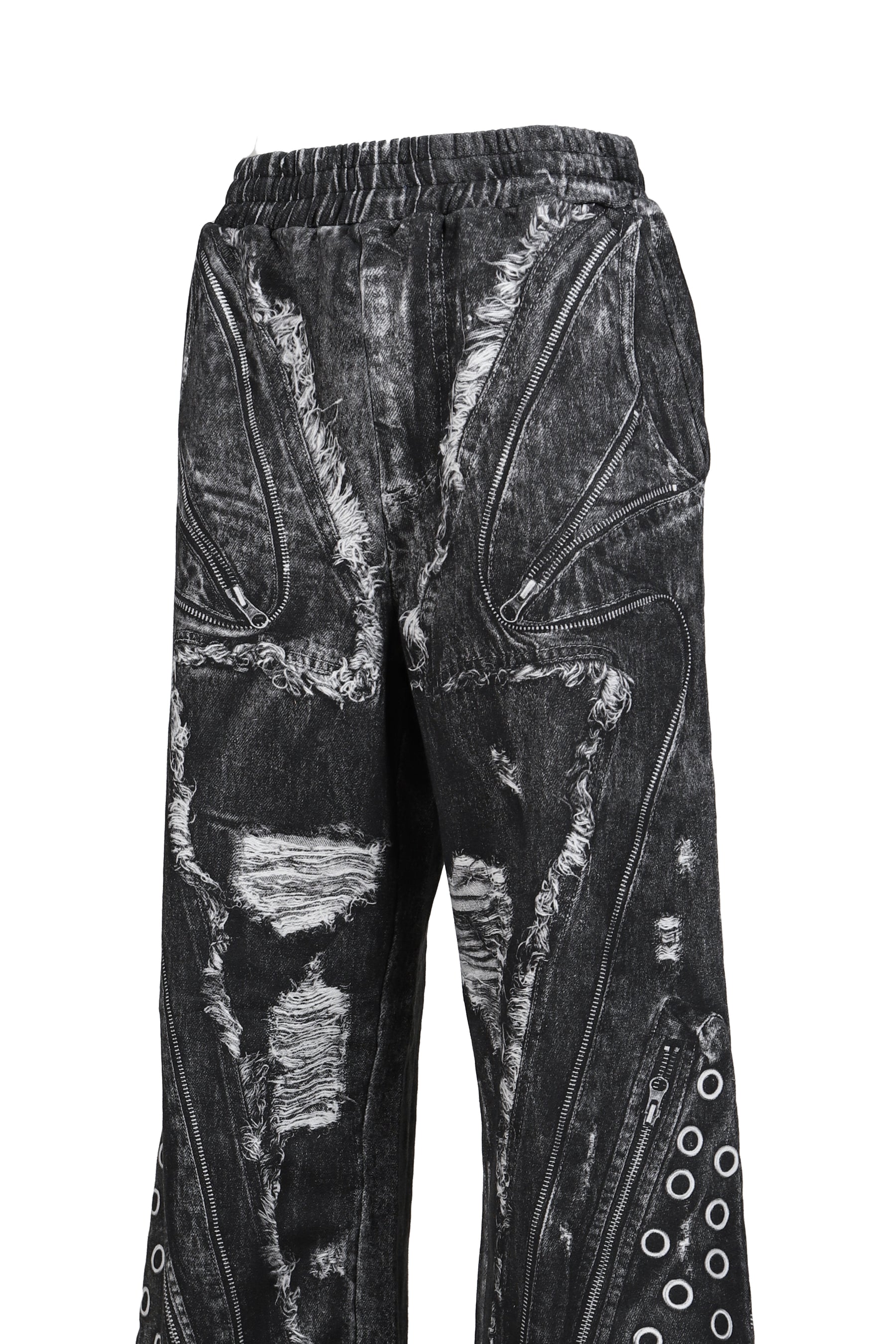 PRINT SWEAT PANTS / BLK