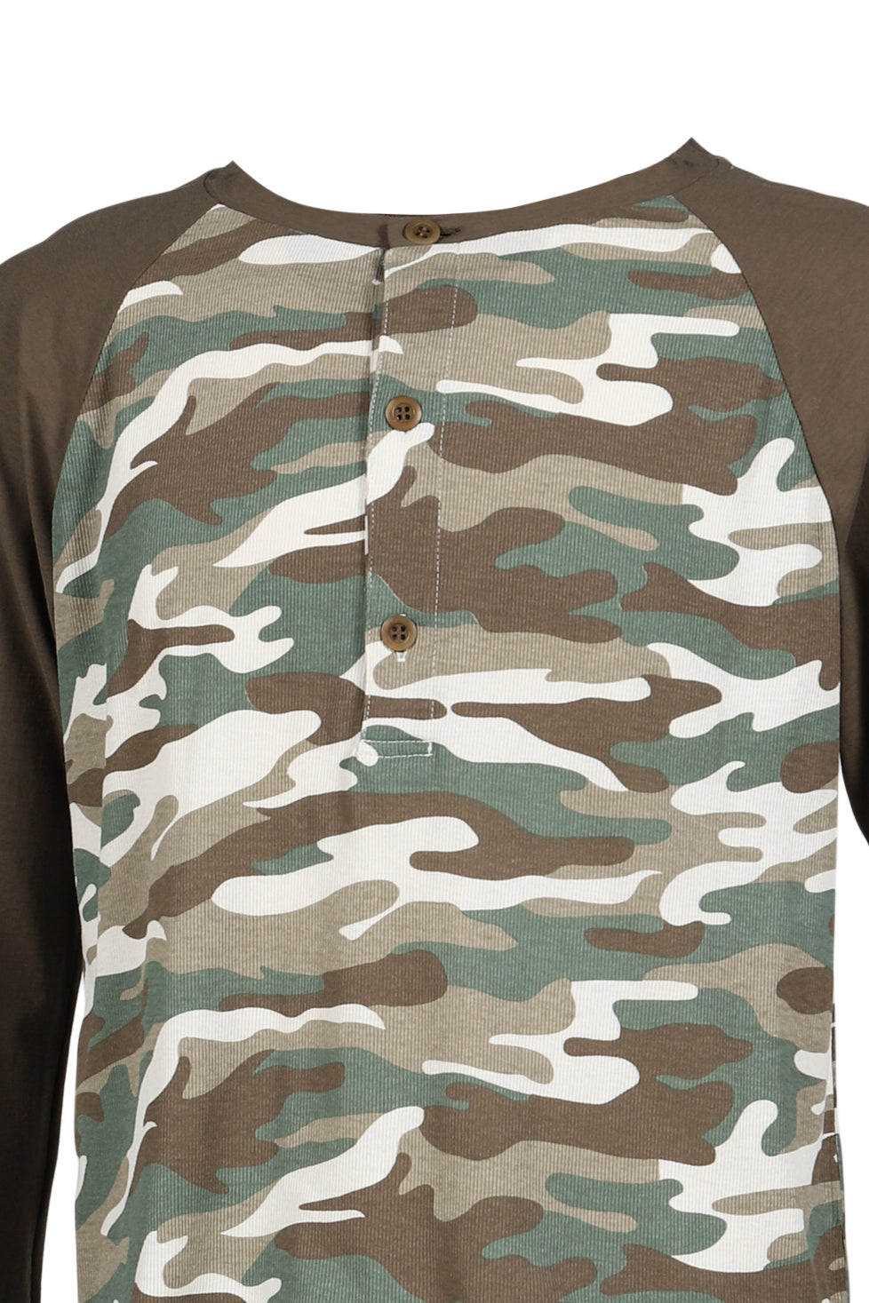 RAGLAN HENLEY NECK TEE / CAMO