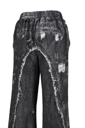 PRINT SWEAT PANTS / BLK