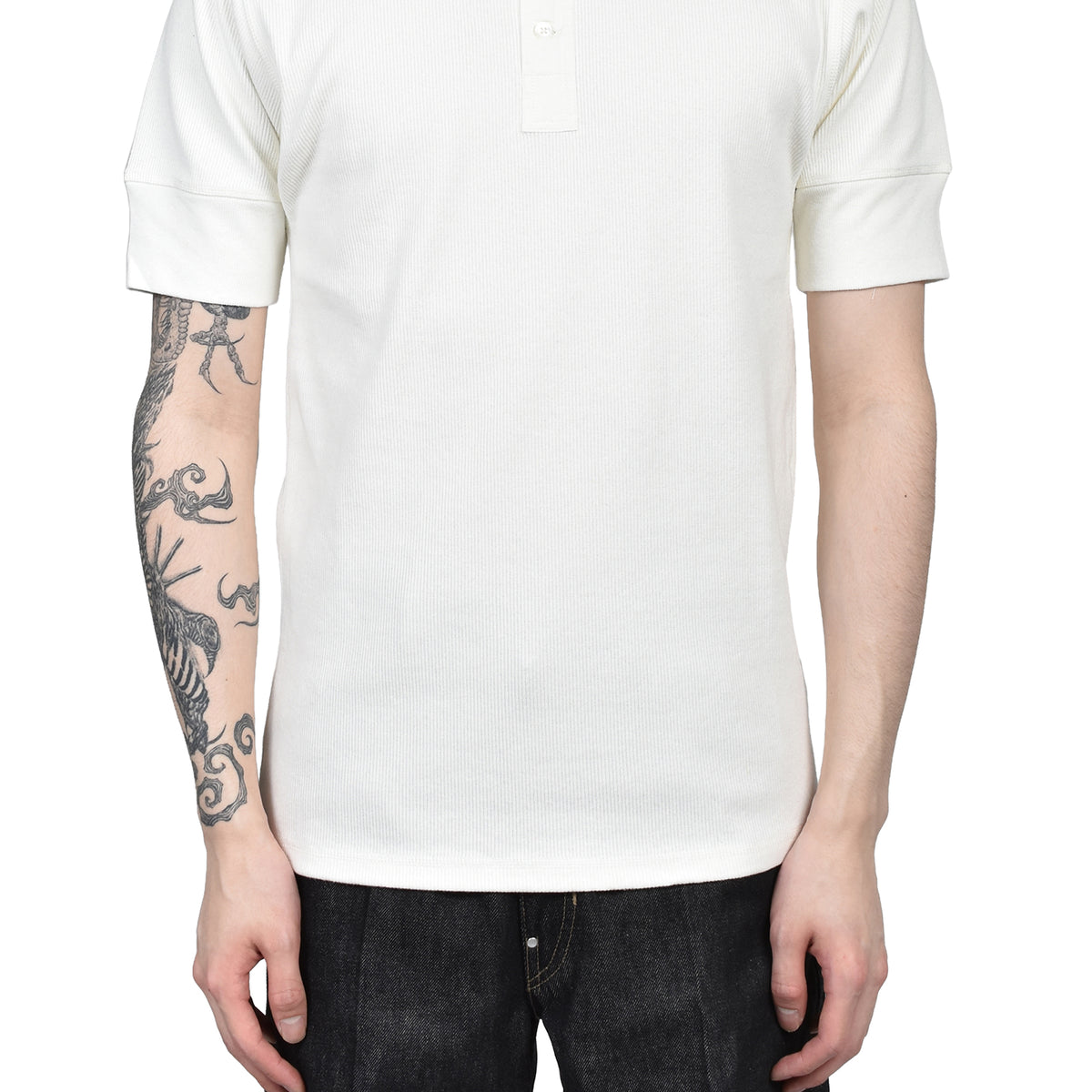 LEMAIRE ルメール SS26 RIB HENLEY TOP / MILK - NUBIAN ヌビアン