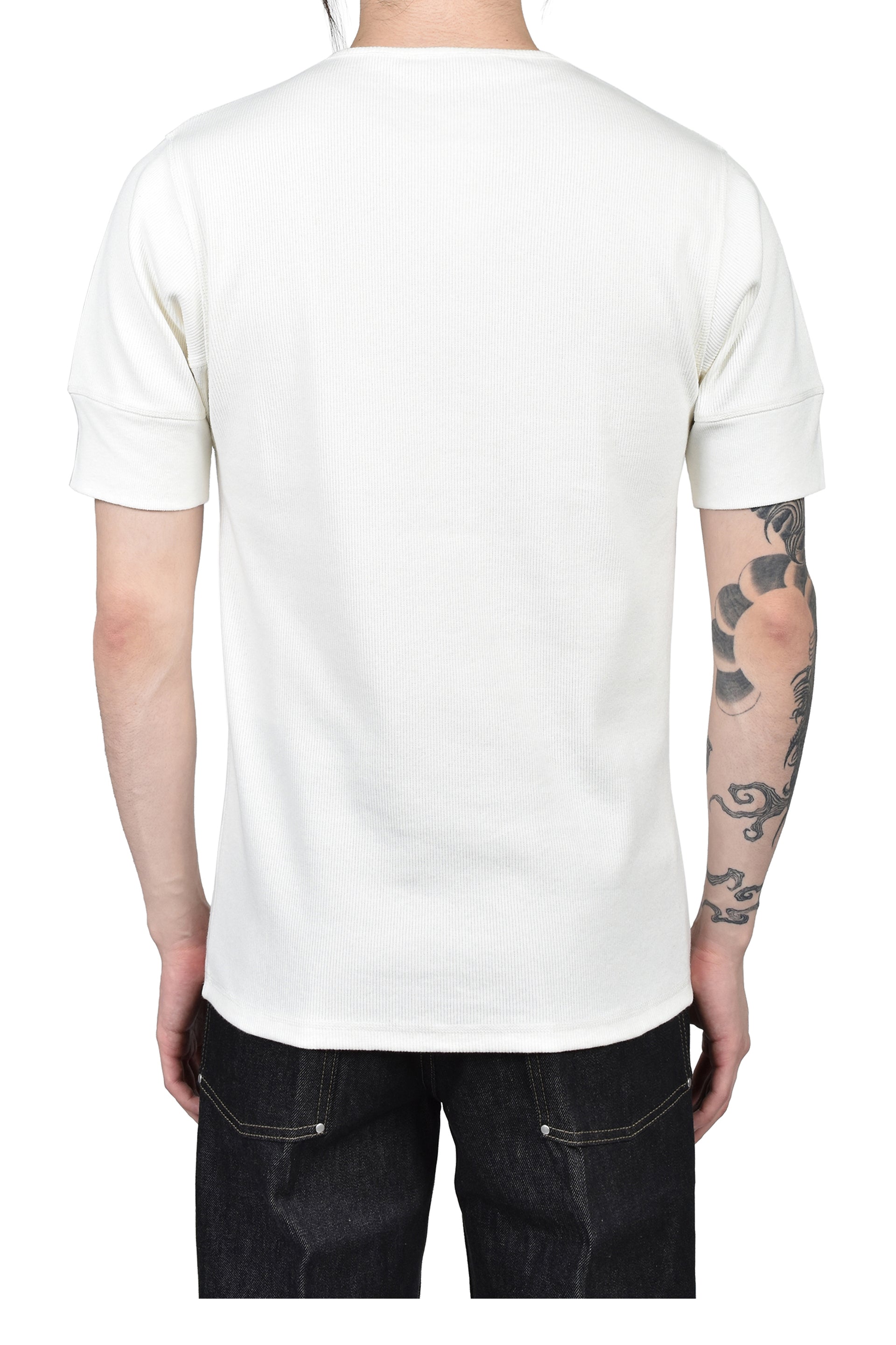RIB HENLEY TOP / MILK