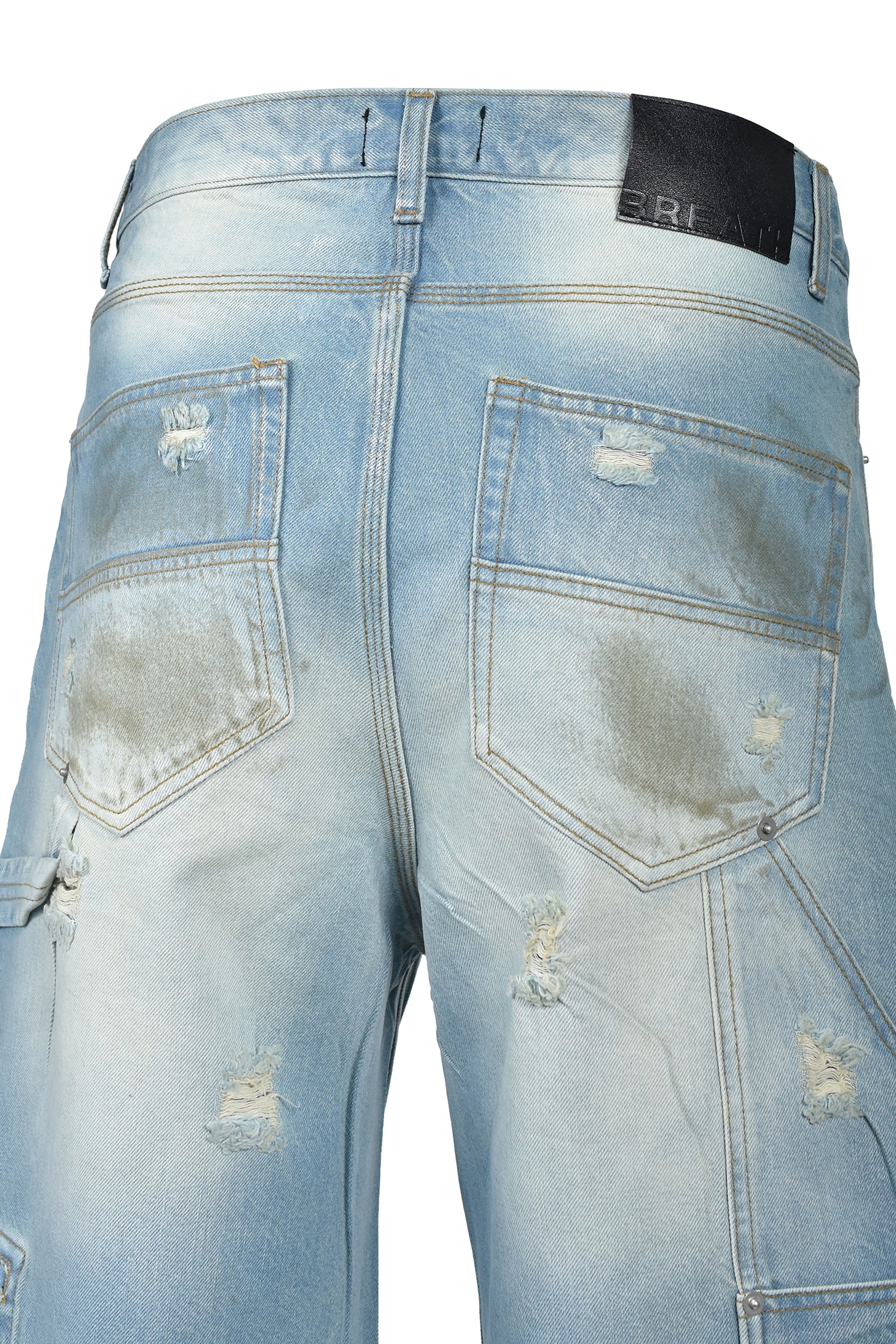 COATING DOUBLE KNEE DENIM PANTS / IND