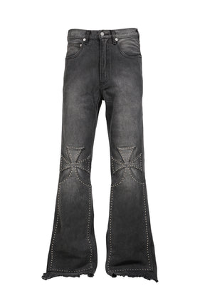 STUDDED CHOPPER CARPENTER PANT / VINTAGE BLK