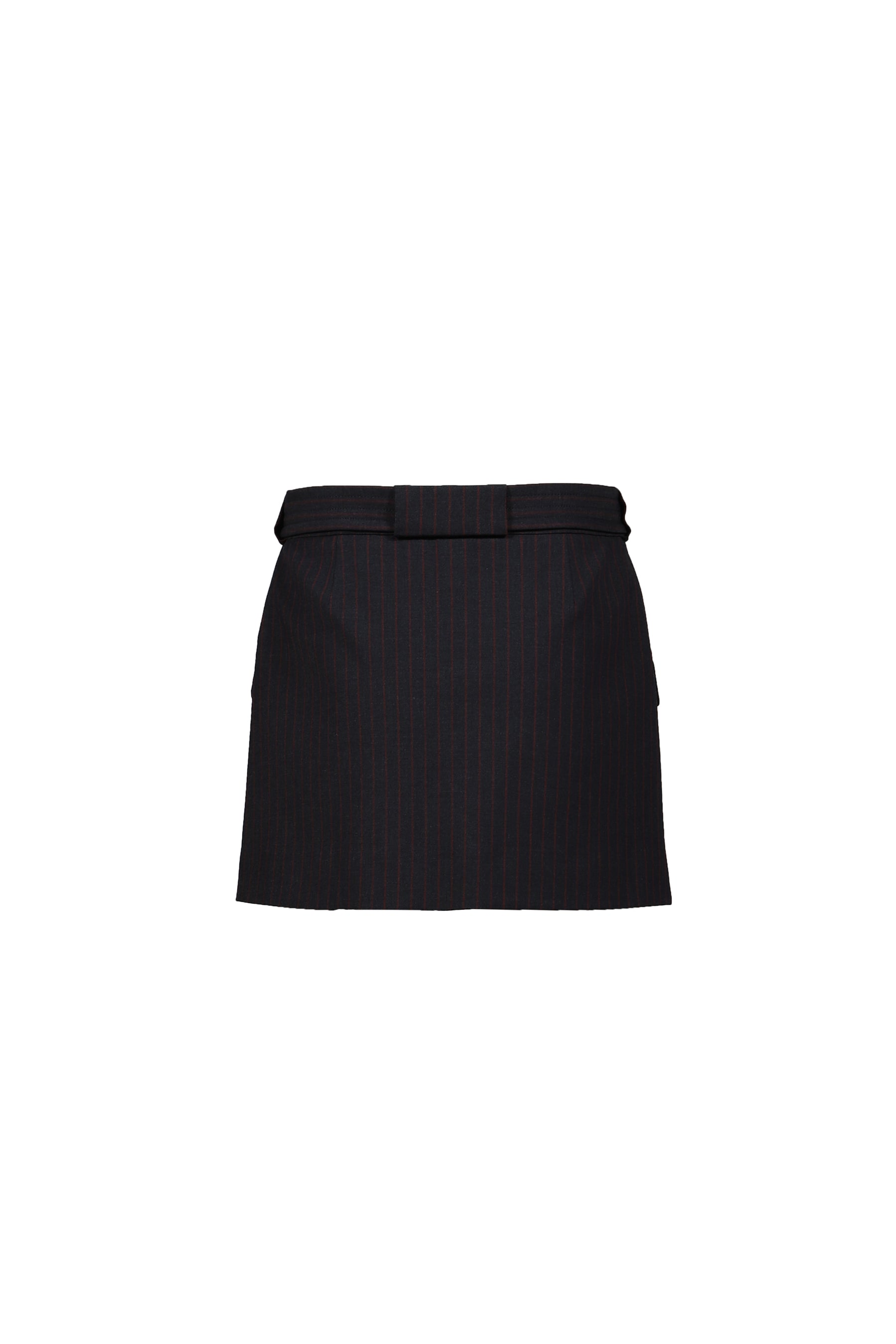 STRETCH STRIPE TAILORING MINI SKIRT / PHANTOM