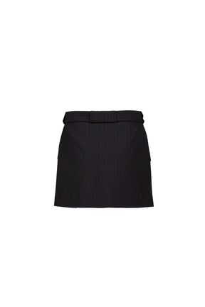 STRETCH STRIPE TAILORING MINI SKIRT / PHANTOM